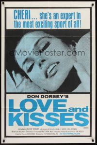 3e573 LOVE & KISSES 1sh '70 Kathy Knight as Cheri, she's an expert in the exciting sport of sex!