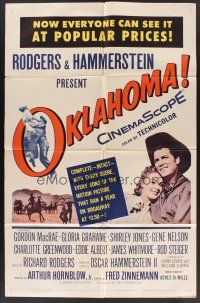 3e689 OKLAHOMA 1sh '56 Gordon MacRae, Shirley Jones, Rodgers & Hammerstein musical!