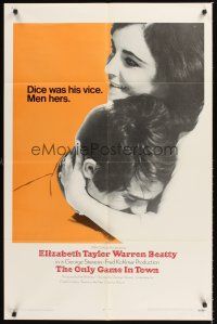 3e703 ONLY GAME IN TOWN int'l 1sh '69 Elizabeth Taylor & Warren Beatty are in love in Las Vegas!