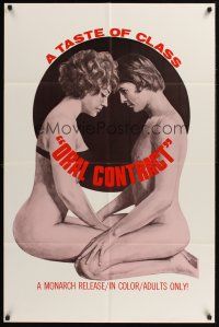 3e705 ORAL CONTRACT 1sh '60s a taste of class, full-length art of sexy naked couple!