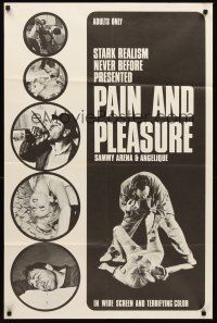 3e717 PAIN & PLEASURE 1sh '67 stark realism never before presented, violent & sexy images!