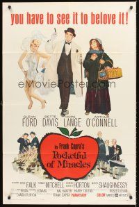 3e746 POCKETFUL OF MIRACLES 1sh '62 Frank Capra, artwork of Glenn Ford, Bette Davis & more!