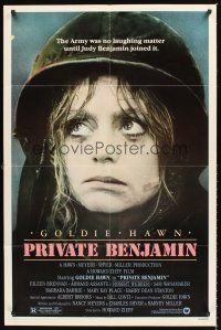 3e756 PRIVATE BENJAMIN 1sh '81 funny image of depressed military soldier Goldie Hawn!