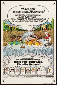 3e766 RACE FOR YOUR LIFE CHARLIE BROWN 1sh '77 Charles M. Schulz, art of Snoopy & Peanuts gang!