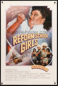 3e778 REFORM SCHOOL GIRLS 1sh '86 great Craig art of tough teacher, sexy Wendy O. Williams!