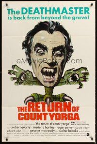 3e782 RETURN OF COUNT YORGA 1sh '71 Robert Quarry, AIP vampires, wild monster art!