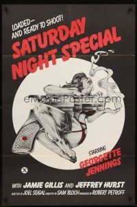 3e808 SATURDAY NIGHT SPECIAL 1sh '76 sexy art of near-naked girl with huge smoking gun!