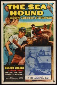 3e812 SEA HOUND chapter 8 1sh R55 Buster Crabbe, serial, In the Admiral's Lair!