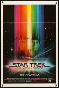 3e865 STAR TREK advance 1sh '79 cool art of William Shatner & Leonard Nimoy by Bob Peak!