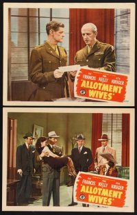 3f947 ALLOTMENT WIVES 2 LCs '45 sexy Kay Francis, Paul Kelly, Gertrude Michael
