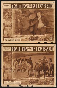 3f971 FIGHTING WITH KIT CARSON 2 chapter 1 LCs '40s Johnny Mack Brown, serial, The Mystery Riders!