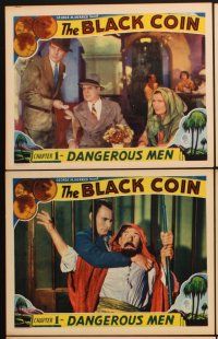 3f896 BLACK COIN 6 chapter 1 LCs '36 Ralph Graves, serial, Dangerous Men, full-color images!