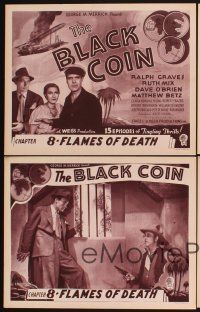 3f192 BLACK COIN 8 chapter 8 LCs '36 Ralph Graves, Ruth Mix, Dave O'Brien, serial, Flames of Death!