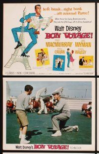 3f049 BON VOYAGE 9 LCs '62 Walt Disney, Fred MacMurray, Jane Wyman, wacky title card art!