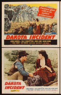 3f263 DAKOTA INCIDENT 8 LCs '56 Linda Darnell, passions gone wild in an outlaw wilderness!