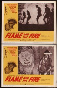3f322 FLAME & THE FIRE 8 LCs '66 Pierre Dominique Gaisseau, naked African natives!