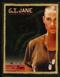 3f349 G.I. JANE 8 LCs '97 Ridley Scott, soldier Demi Moore w/shaved head and dog tags!