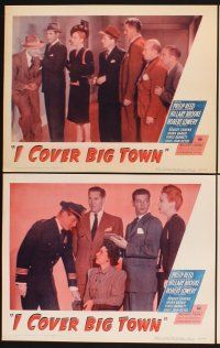 3f416 I COVER BIG TOWN 8 LCs '47 mystery from radio, Philip Reed & sexy Hillary Brooke!