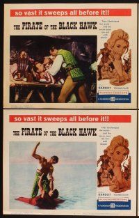 3f596 PIRATE OF THE BLACK HAWK 8 LCs '61 images of sexy sister of Brigitte Bardot & Gerard Landry!