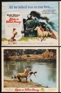 3f632 RIDE A WILD PONY 8 LCs '76 Walt Disney, cool images of boy, horse and train!