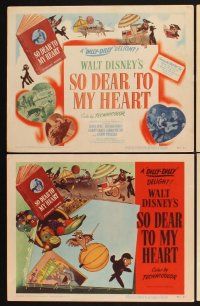 3f695 SO DEAR TO MY HEART 8 LCs '49 Walt Disney, Burl Ives, Beulah Bondi, Harrey Carey!