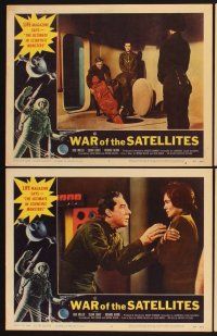 3f830 WAR OF THE SATELLITES 8 LCs '58 Roger Corman, Dick Miller, ultimate in scientific monsters!