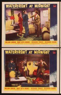 3f834 WATERFRONT AT MIDNIGHT 8 LCs '48 William Gargan, sexy Mary Beth Hughes!