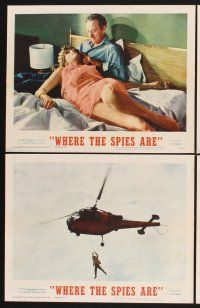 3f846 WHERE THE SPIES ARE 8 LCs '66 cool images of English secret agent David Niven in action!