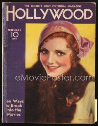 3g078 HOLLYWOOD magazine February 1933 portrait of pretty Peggy Shannon + King Kong ad!