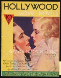 3g082 HOLLYWOOD magazine June 1933 art of Robert Montgomery & Madge Evans in Made on Broadway!