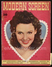 3g106 MODERN SCREEN magazine March 1941 portrait of pretty Linda Darnell by Gene Kornman!