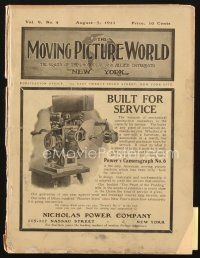 3g051 MOVING PICTURE WORLD exhibitor magazine August 5, 1911 Vitagraph, Kalem, Pathe, Thanhouser