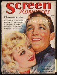 3g085 SCREEN ROMANCES magazine July 1934 art of Bing Crosby & Carole Lombard in We're Not Dressing