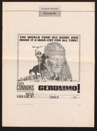 3g180 GERONIMO pressbook '62 most defiant Native American Indian warrior Chuck Connors!