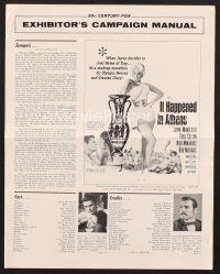 3g185 IT HAPPENED IN ATHENS pressbook '62 sexy Jayne Mansfield rivals Helen of Troy, Olympics!
