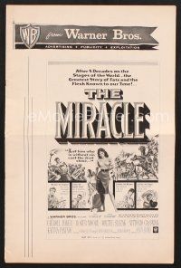3g201 MIRACLE pressbook '59 directed by Irving Rapper, Roger Moore & sexy Carroll Baker!