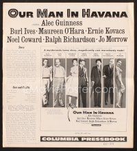 3g217 OUR MAN IN HAVANA pressbook '60 Alec Guinness in Cuba, directed by Carol Reed!