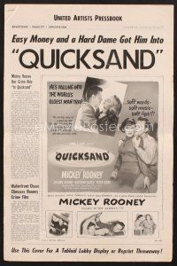 3g230 QUICKSAND pressbook '50 Mickey Rooney, film noir directed by Irving Pichel!