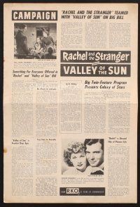 3g231 RACHEL & THE STRANGER/VALLEY OF THE SUN pressbook '54 Loretta Young & Lucy Ball double-bill!