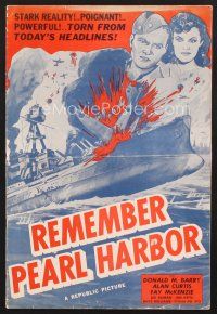 3g234 REMEMBER PEARL HARBOR pressbook '42 Don Red Barry gets vengeance, kamikaze plane & ship!