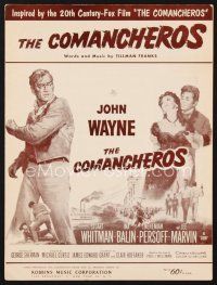 3g120 COMANCHEROS sheet music '61 John Wayne, Michael Curtiz, The Comancheros!