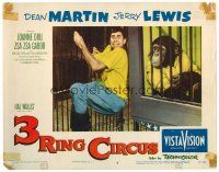 3h121 3 RING CIRCUS LC #6 '54 wacky Jerry Lewis in cage next to chimpanzee!