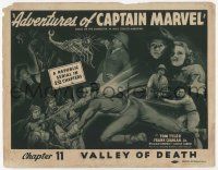 3h004 ADVENTURES OF CAPTAIN MARVEL Ch. 11 TC '41 art of Tom Tyler in costume fighting The Scorpion!