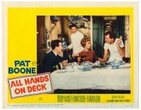 3h139 ALL HANDS ON DECK LC #8 '61 Hackett interrupts Pat Boone eating dinner with Barbara Eden!