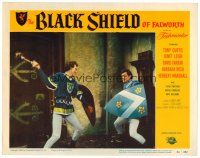 3h196 BLACK SHIELD OF FALWORTH LC #6 '54 c/u of Tony Curtis with shield fighting David Farrar!