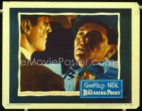 3h207 BREAKING POINT LC #6 '50 close up of John Garfield grabbed by another man, Hemingway