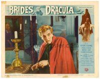 3h208 BRIDES OF DRACULA LC #7 '60 Terence Fisher, Hammer, c/u of David Peel as the vampire baron!