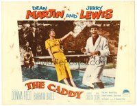 3h218 CADDY LC #3 '53 Jerry Lewis laughs at woman falling backwards ito swimming pool!