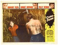 3h226 CAPE FEAR LC #5 '62 Gregory Peck fighting Robert Mitchum at the climax of the movie!