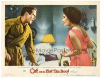 3h237 CAT ON A HOT TIN ROOF LC #6 '58 Paul Newman argues with sexy wife Elizabeth Taylor!